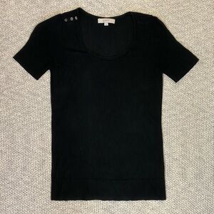 ✰ anne taylor loft black short sleeve blouse ✰